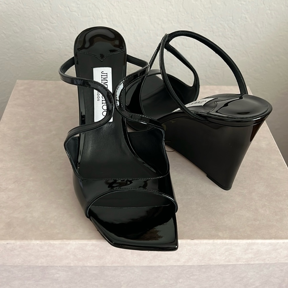 Jimmy choo Anise wedge 85 black patent